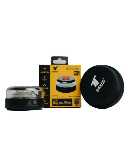 Emergency light with geolocation, connected IoT, certified by DGT. Includes protective case. THULOS TH-V16-2